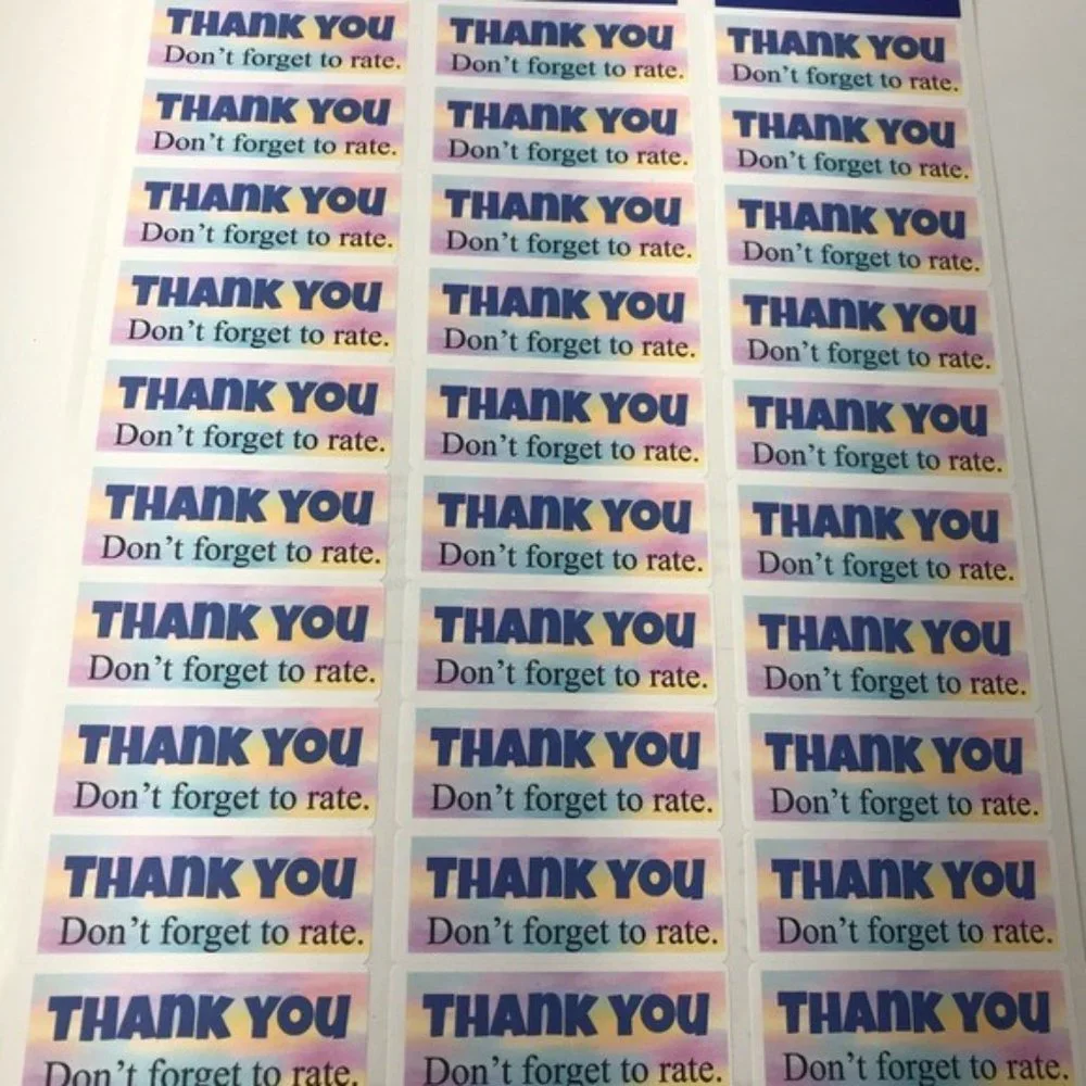 90 thank you don’t forget to rate stickers 1x2 5/8